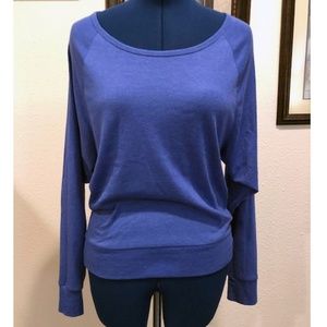 Super soft scoop neck blue long sleeve shirt -Sz S